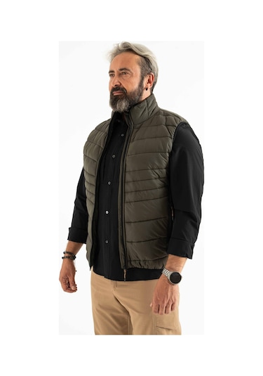 Longberg Erkek Dik Yaka Fermuarlı Kapitone Yelek