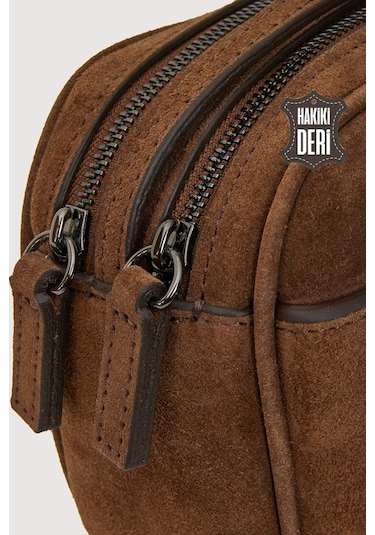 Hakiki Deri Kadın Çapraz Omuz Çantası Taba Süet Smr8975 Taba Süet