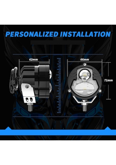 Motosiklet Led Sis Farı 2 Adet Metal Kasa Yüksek Güçlü Spot Led