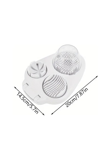 Dashanshop Beyaz 3ü 1 Arada Manuel Yumurta Kesici Dilimleyici 304 Paslanmaz Çelik Mutfak Aleti Beyaz