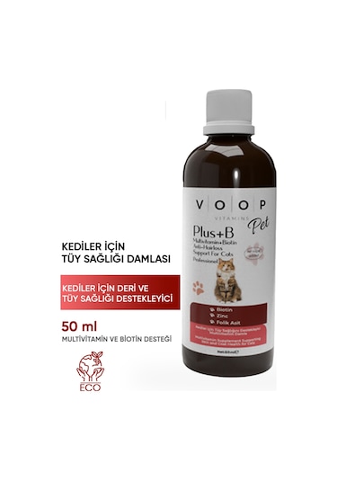 Voop Pet Plus +b For Cats Tüy Dökülmesi Engelleyici 50 ML