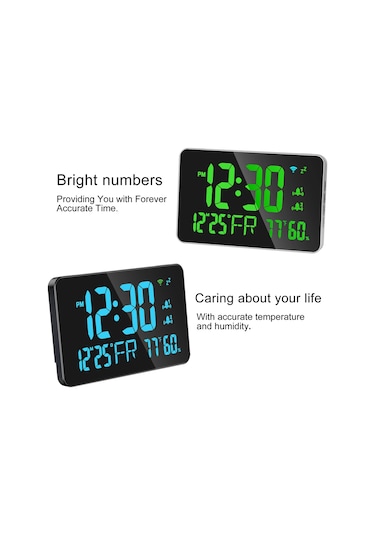 Tuya Wifi Masaüstü Saat Takvimi Dijital Led Ekranlı Turuncu