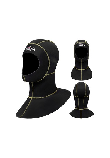 Kosona 3mm Kalın Neopren Dalış Şapka: Kışın Isı Sağlar, Su Altı Sporları İçin Esnek Ve Isı Tutucu - Sarı Çizgili M Boyu