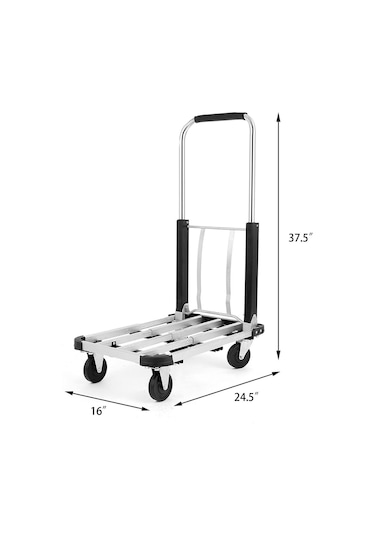 Balatlı 150 KG Katlanabilir Portatif Paket Ve Yük Taşıma Arabası