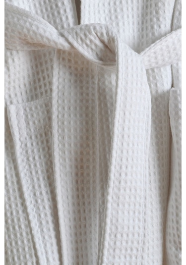 Formeya Gofret Desen Beyaz Lüks Bornoz Çeyizlik Bornoz L/xl Beyaz