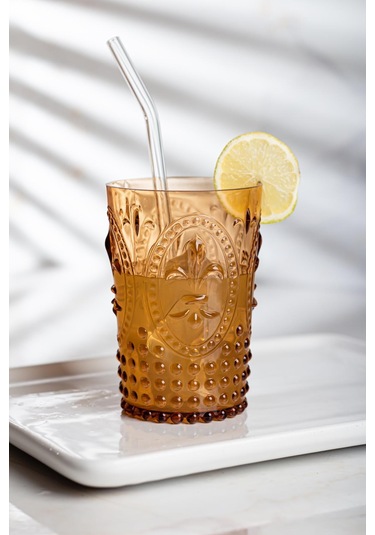 Akrilik Bal 6'lı Kısa Bardak & Su Meşrubat Kahve Yanı Bardağı 400 Ml Cam Değildir Bal