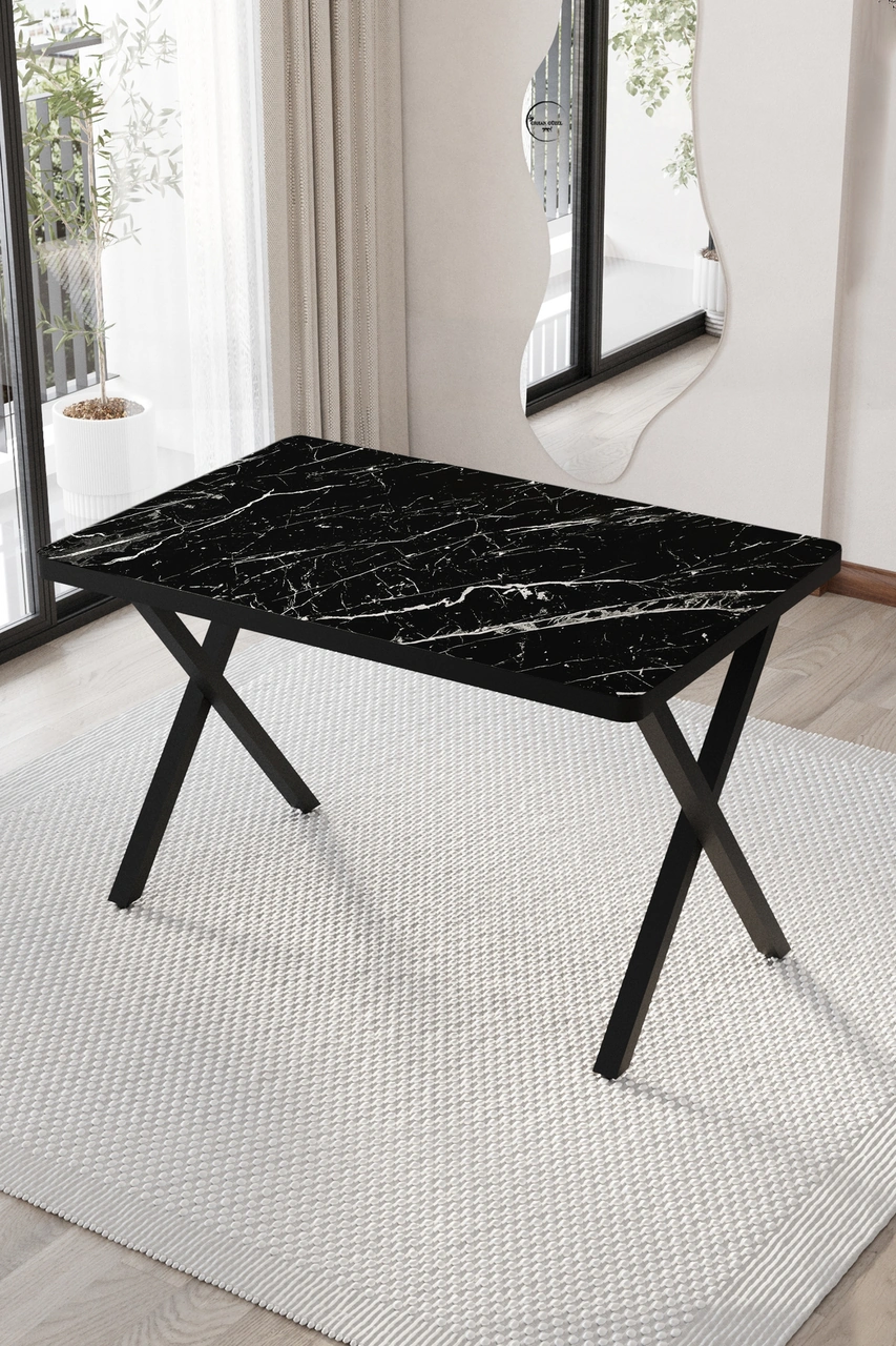 Mutfak Masa 80 X 120 Siyah Mermer Siyah