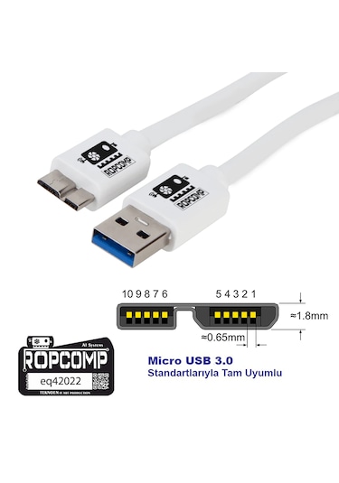 Usb Micro-b Superspeed Data Kablosu Usb 3.0 100cm