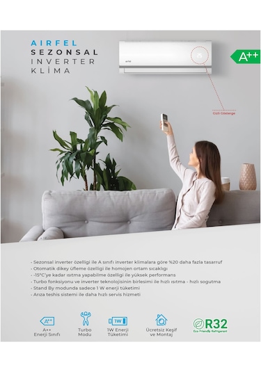 Airfel LTXM35N 12000 BTU R32 Inverter Duvar Tipi Klima