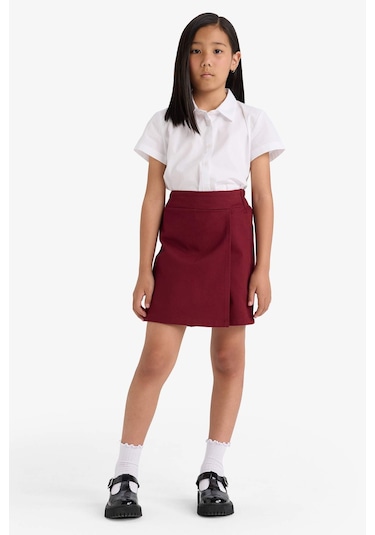 Defacto Kız Çocuk Okula Dönüş Gabardin Etek F1434a825aubr248 Bordo