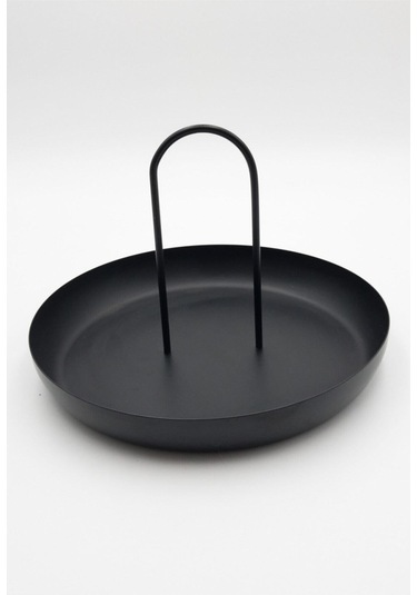 Siyah Metal Dekoratif Tabak & Kase, Anahtarlık, Makyaj Organizeri, Banyo Düzenleyici, Çerezlik 24x16 Siyah
