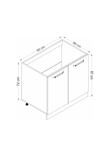 Minar Mutfak Modül Alt 2k 90cm Evye Dolap Byz Mebran C Byz
