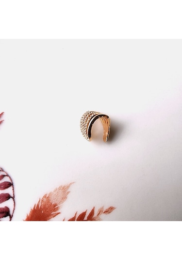 Çoklu Earcuff Gold Renkli Sıkıştırmalı Kıkırdak Küpesi Renkli