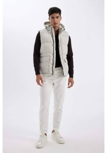 DeFacto Su İtici Hafif Şişme Yelek Çıkarılabilir Kapüşonlu Fermuarlı Cepli Mevsimlik W5509AZ24AUBG721 Bej