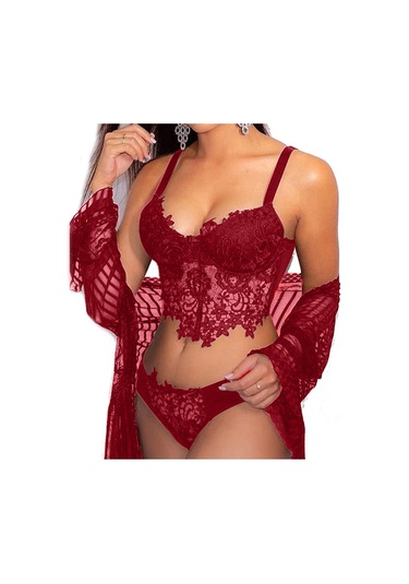 Sones Push Up Sütyen Ve Külot Takımları Kadın İç Çamaşırı Dantel İç Çamaşırı Kırmızı