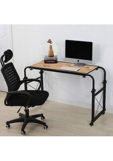 Sekizincicaddedizayn Genişlik Ve Yükseklik Ayarlı Çalışma Masası - Çam (Tekerli) Ceviz