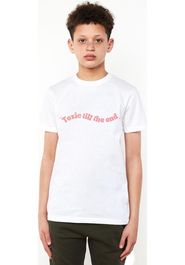 Rose Toxic Till The End Beyaz Çocuk Bisikletyaka Tshirt Beyaz