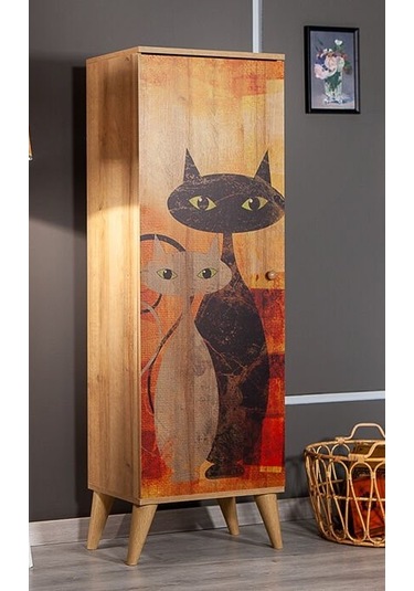 Bingo Cat 8 Raflı Mutfak Çok Amaçlı Dolap Kahverengi