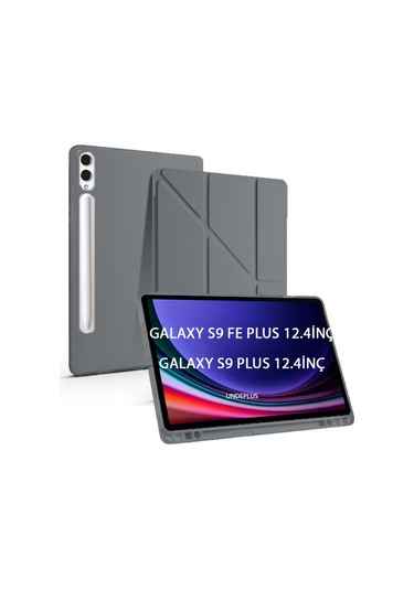 Samsung Galaxy Uyumlu  Tab S9 Fe Plus/s10 Plus Kılıf Kalem Bölmeli Trifolding Case X610 X616 X820 X826 X828 Kılıf