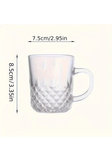 Willowhaven 4lü Elmas Desenli Saplı Bardak Sıcak Soğuk İçecekler İçin Multifonksiyonel