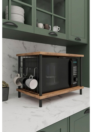 Çok Amaçlı Mikrodalga Dolabı Atlantik Çam Tezgah Üstü Düzenleyici, Raflı Fırın Standı 2 Atlantik Çam