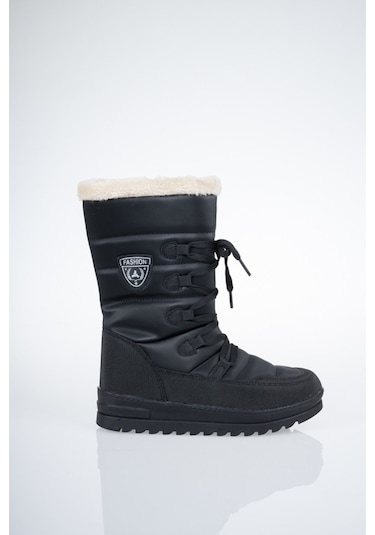 Twingo 995 Kışlık İçi Kürklü Termal Kadın Kar Botu Siyah