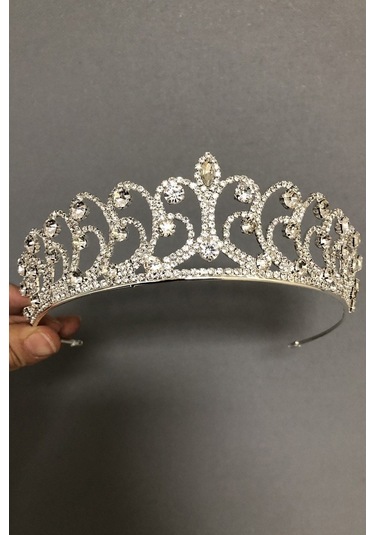 FdayAksesuar Kadın Desenli Gümüş Gelin Tacı FRDY31458