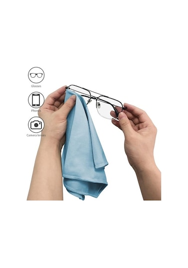 Tongxida 6 Adet Mavi Mikrofiber Cam Temizleme Bezi - Izsiz, 40x40 Cm, Yüksek Emici, Aynalar İçin