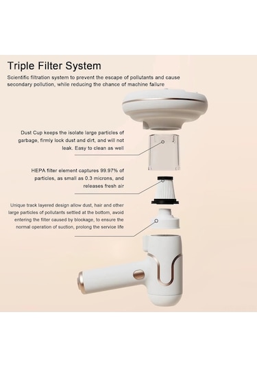 Novahub El Uv Işık Halı Temizleyici - 8000 Vuruş/dk, 7200pa Güçlü Emiş