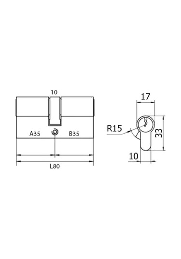Dorf Kilit Göbeği Silindir Mekanizması 80 Mm 40x40 , 5 Anahtar 220460984