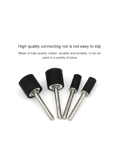 Sones 6 Adet Kauçuk Tekerlek Bağlantı Çubuğu Zımpara Halkası Sabitleme Çubuğu, Zımpara Halkası Olmadan, Kauçuk Çubuk Çapı: 12.7mm, Şaft Çapı: 3.15mm