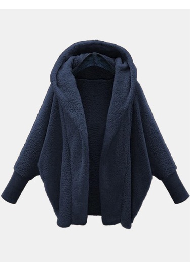 Sonbahar Ve Kış, Kadın Giyim Düz Renk Uzun Kollu Kapşonlu Bol Peluş Ceket Kadın Koyu Kahverengi Sonbahar Ve Kış, Kadın Giyim Düz Renk Uzun Kollu Kapşonlu Bol Peluş Ceket Kadın Koyu Kahverengi