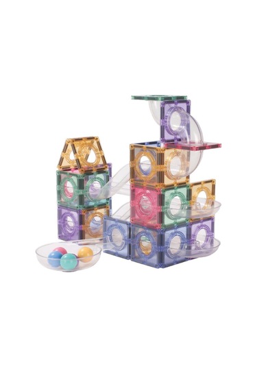 Cleverclixx Ball Run Creative Pack Manyetik Bloklar, Pastel 70 Parça
