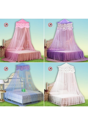 Yatak Gölgelikli Mega Boy Lüks Cibinlik Sineklik - Pembe