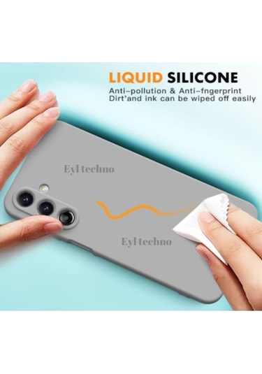 Samsung Galaxy Uyumlu A56 5g Kılıf Renkli Yumuşak Silikon Kapak Ekran Koruyucu Cam 9h Temperli -gri Gri