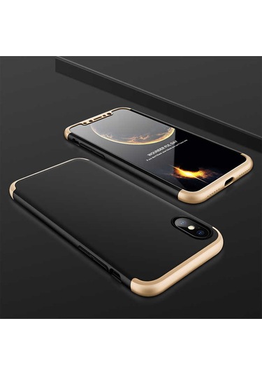 Apple Uyumlu iPhone X Kılıf Zore Ays Kapak Siyah-Kırmızı
