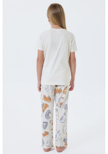 Rolypoly Kız Çocuk Krem Pijama Takım KREM