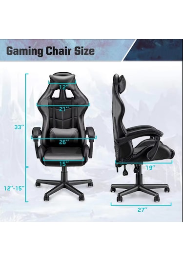 Gri Desen Oyuncu Koltuğu Çok Fonksiyonlu Oyun Sandalyesi Deri