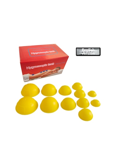 Yuntech01 12'li Silikon Vakum Topu Seti - Sağlık Masajı İçin Esnek Emme Özelliği, Dayanıklı Ve Taşınabilir Tasarım Çok Renkli