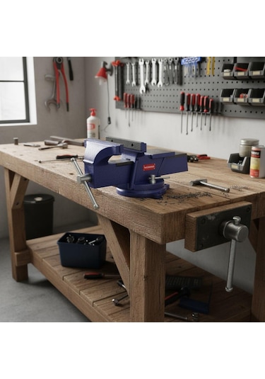 Workpro Wp233005 100mm 360 Döner Tabanlı Örslü Profesyonel Tezgâh Mengene