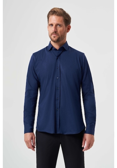 Bisse Erkek Regular Fit Uzun Kollu Spor Gömlek Laci Gm23k231008 D39 Lacivert