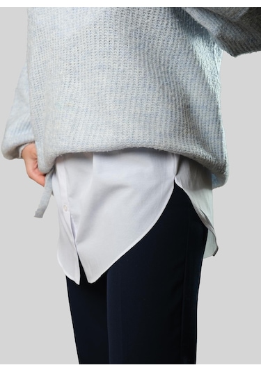 Beyaz Gömlek Etek İçlik Terikoton Düz 1021 42 Beyaz