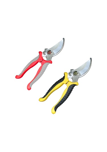 Qingmipy Bahçe Budama Makası Sk-5 Çelik Bıçaklı Ergonomik Silikon Kollü Ayarlanabilir Genişlikli Zirve Kesim Gücü 7.5 İnç Kırmızı-gri