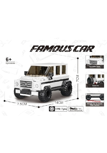 Teknik Mercedes G63 Brabus Arabası Mercedes G Kasa Araba Yapı Blok Oyuncak Araba-265 Parça
