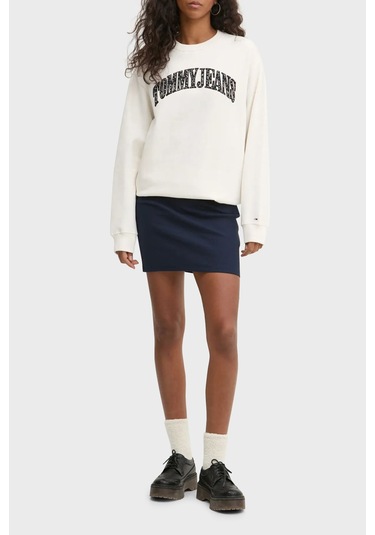 Tommy Jeans Bayan Sweat Dw0dw20172 Ybh Beyaz Beyaz