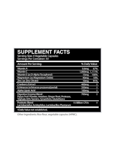 Centurion Labz Immunity Alpha Lipoic Acid + Digestive Enzymes 120 Kapsül