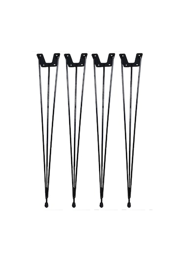 Firkete Tel Sehpa Ayağı Siyah (4 adet - 54 cm.)