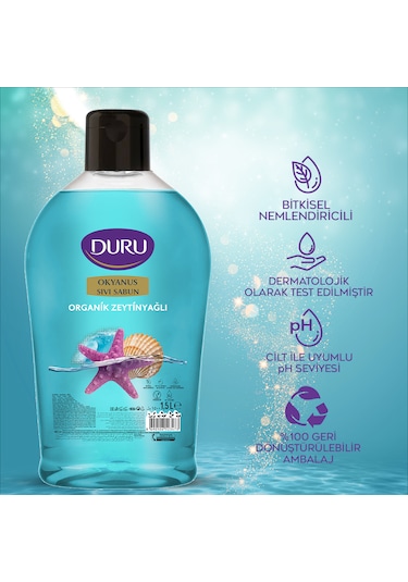 Duru Organik Zeytinyağlı Okyanus Sıvı Sabun 2 x 1500 ML + 500 ML