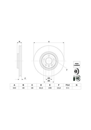 Volvo Xc40 1.5 T2 2019-2025 Bosch Ön Disk 322mm 2 Adet
