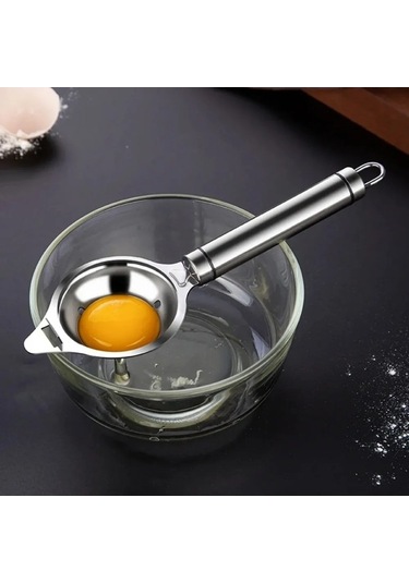 Ulzyvf Yumurta Yumurta Takımı Süzgeci, Sarısı Paslanmaz Mutfak Kaşık Hunisi, Gümüş Gümüş Çelik Çatal Bölücü Bıçak Beyazı Ayırma Ayırıcı, Alet, Aksesuarları, 1pc Ed Gümüş